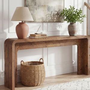 Solid Wood Console Table, 63-inch Farmhouse Sofa Table Behind Couch For Entryway, Living Room, Hallway