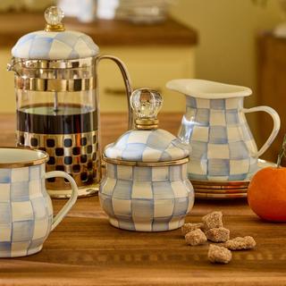 Sky Check Lidded Sugar Bowl