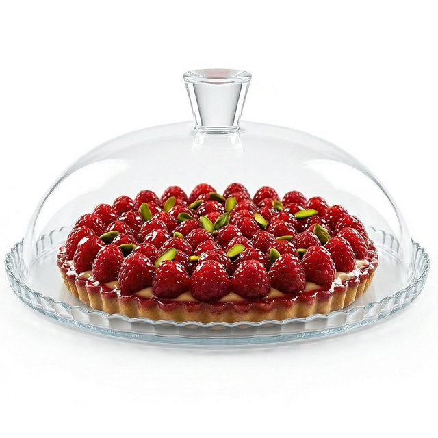 the mask el turko Glass Cake Plate with Dome, Clear Glass Cake Plate, Multifunctional Serving Plate, Elegant Dessert Display for Cakes, Cupcakes, Fruits & Parties (Cake Plate = (Ø:12.7'', H: 5.7''))