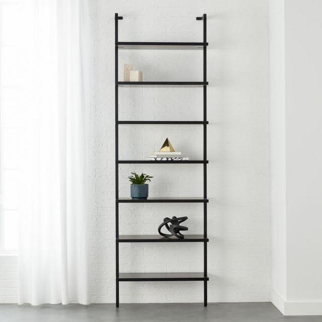 Stairway Black 96" Wall Mounted Bookcase