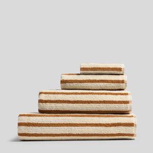 Organic Resort Stripe Towels (Butter with Honey) x2