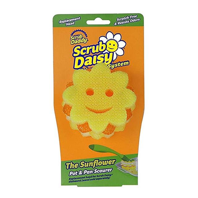 Scrub Daddy- Scrub Daisy Replacement Head - The Sunflower Pot & Pan Scourer, Deep Cleaning, Versatile, Flexible, Scratch Free, Dishwasher Safe, Stain and Odor Resistant - 1ct