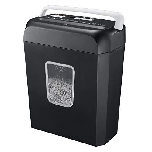 Shredder for Home, Bonsaii 6 Sheet Cross Cut Paper Shredder for Small Home Office Use, Portable Handle Design with 3.4 Gallons Wastebasket (C237-B)