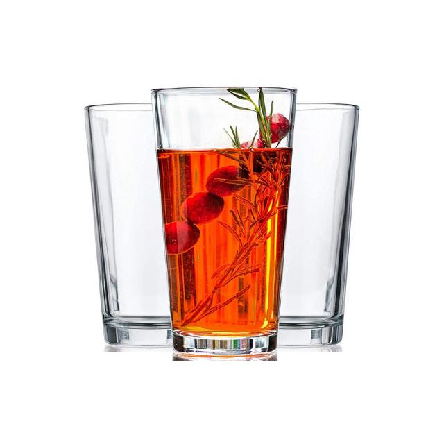 Le'raze Drinking Glasses - Set of 10 - 16oz. Clear Heavy Base Tall Highball Glass Cups