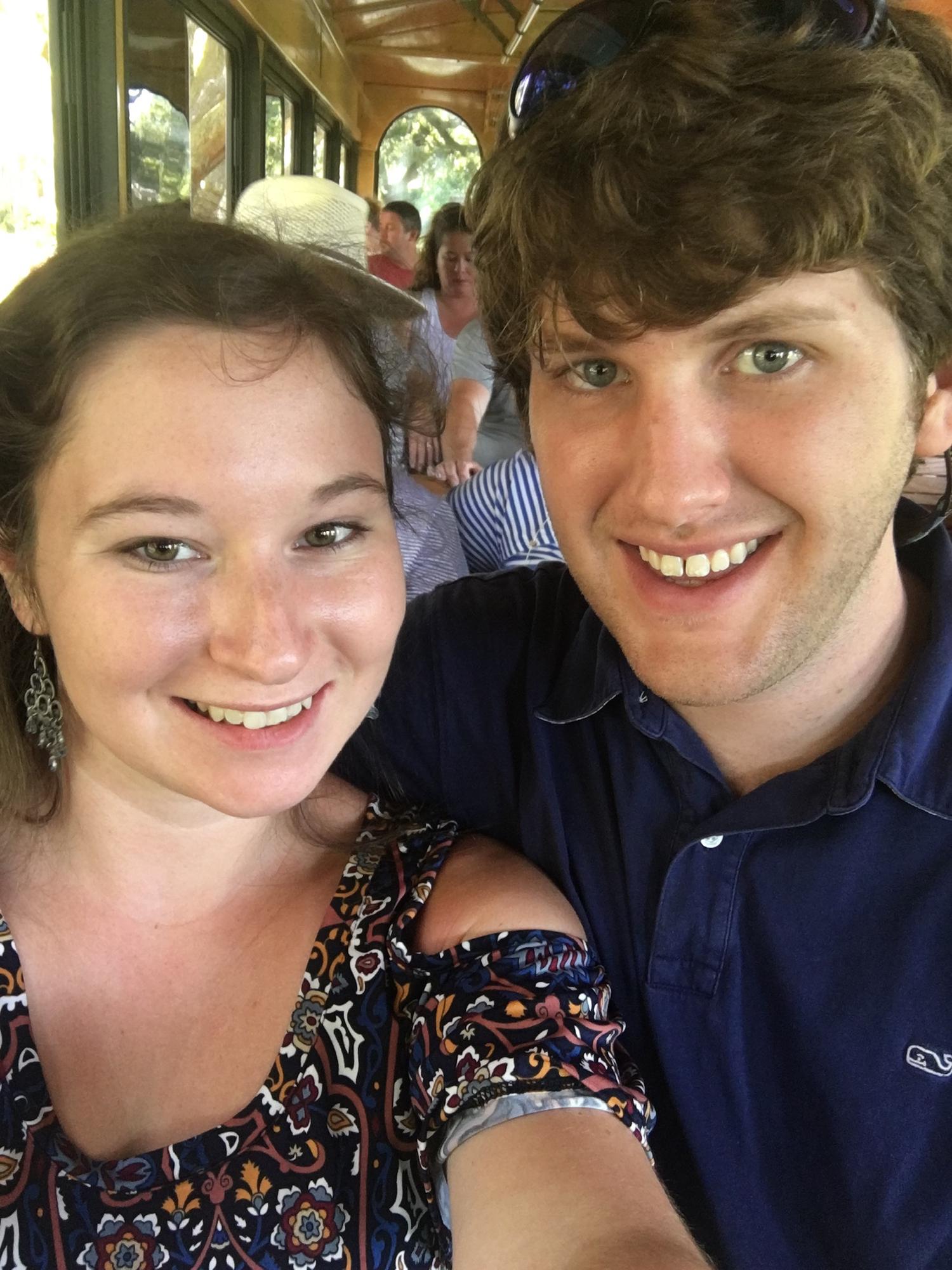 In the Tea Trolley on Susannah's first visit to Charleston! (2017)