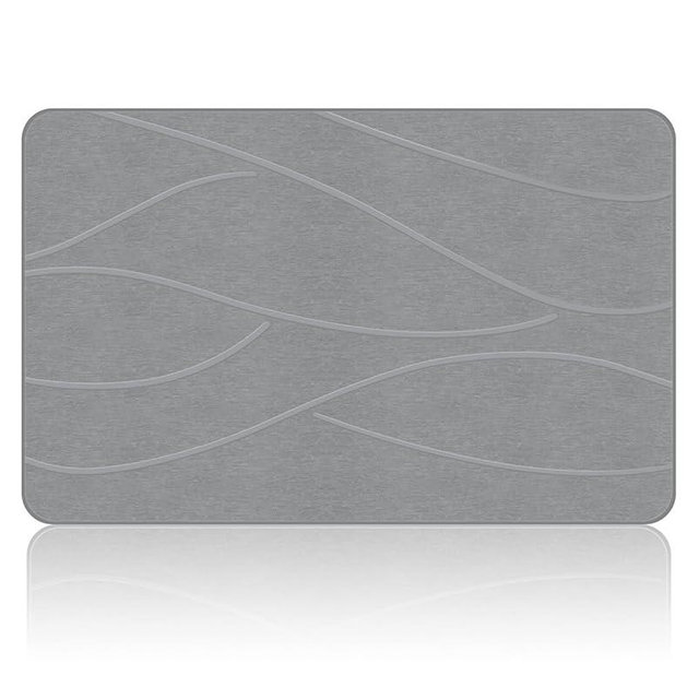 Veeloim Stone Bath Mat Diatomaceous Earth Shower Mat Non-Slip Super Absorbent Diatomite Stone Bath Mats for Bathroom Floor Quick Drying Natural Easy to Clean(23.6''×15.4" Gray)