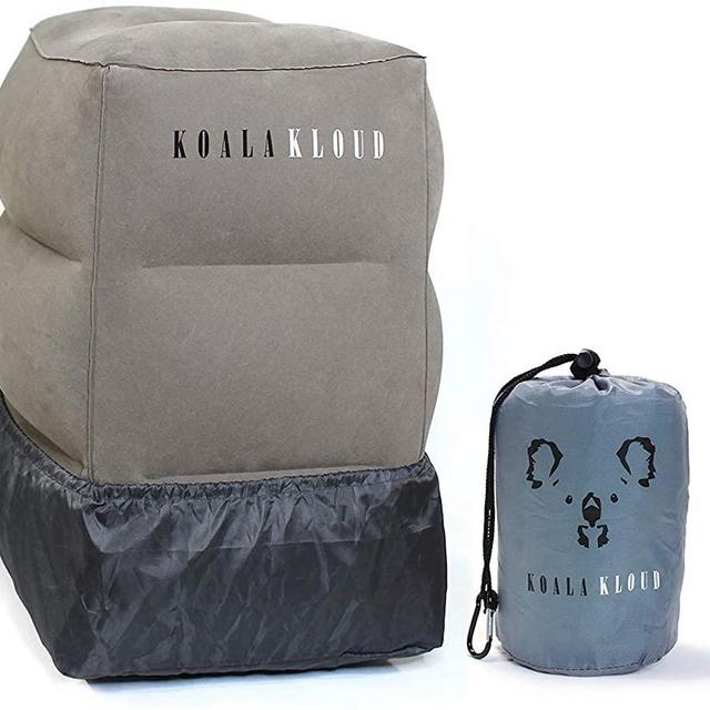 Prazoli Products Koala Kloud Airplane Footrest - Inflatable Pillow for Kids Travel | Toddler Plane Accessories | Bed Pillows for Long Car Trips | 1st Class Airtravel & Accessory for Office