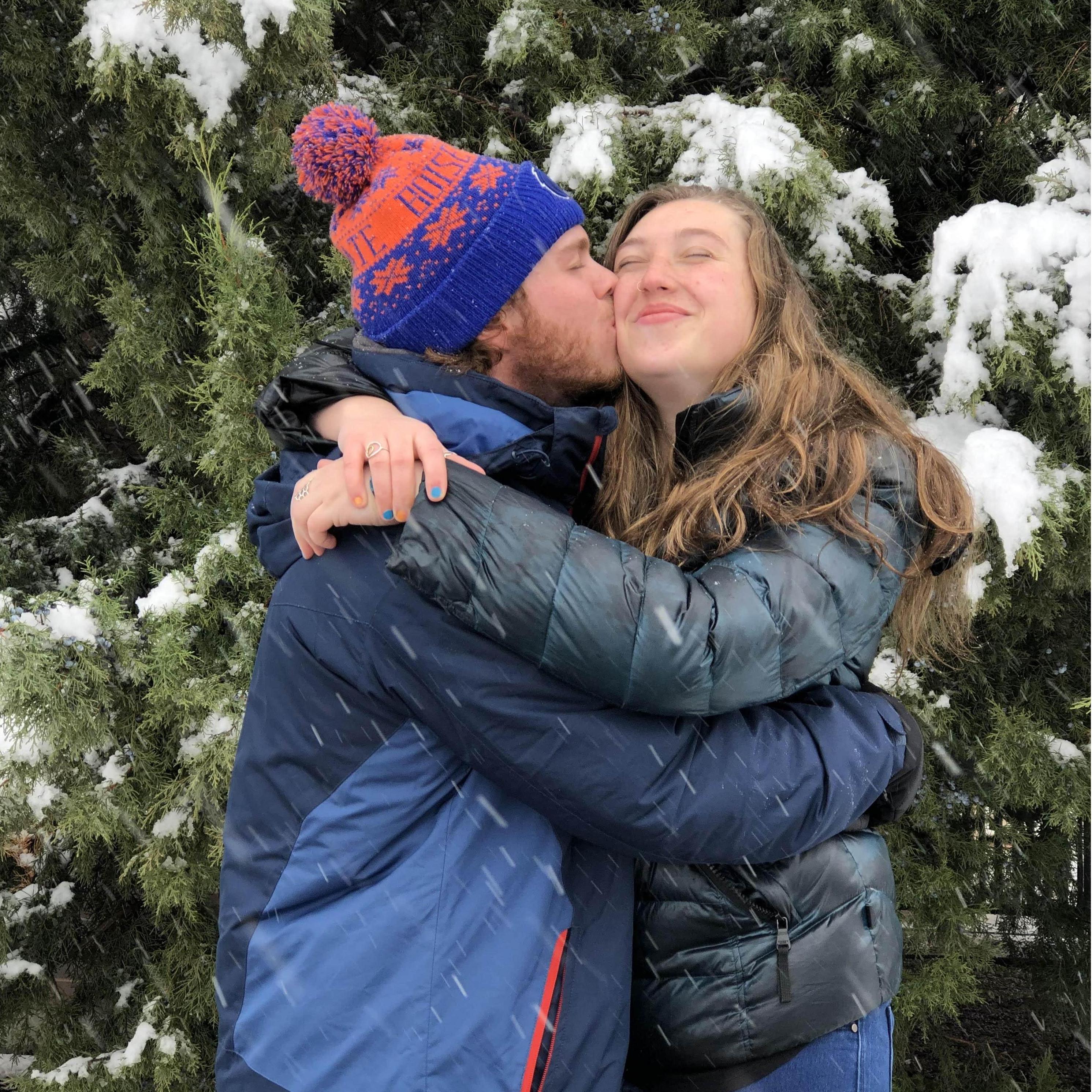 Photo shoot on a snowy day.