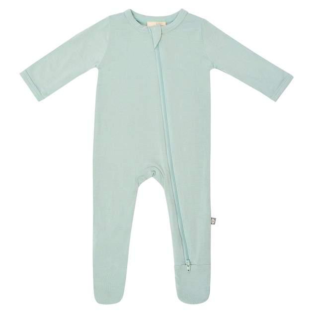 Zippered Footie in Sage, 3-6 mo