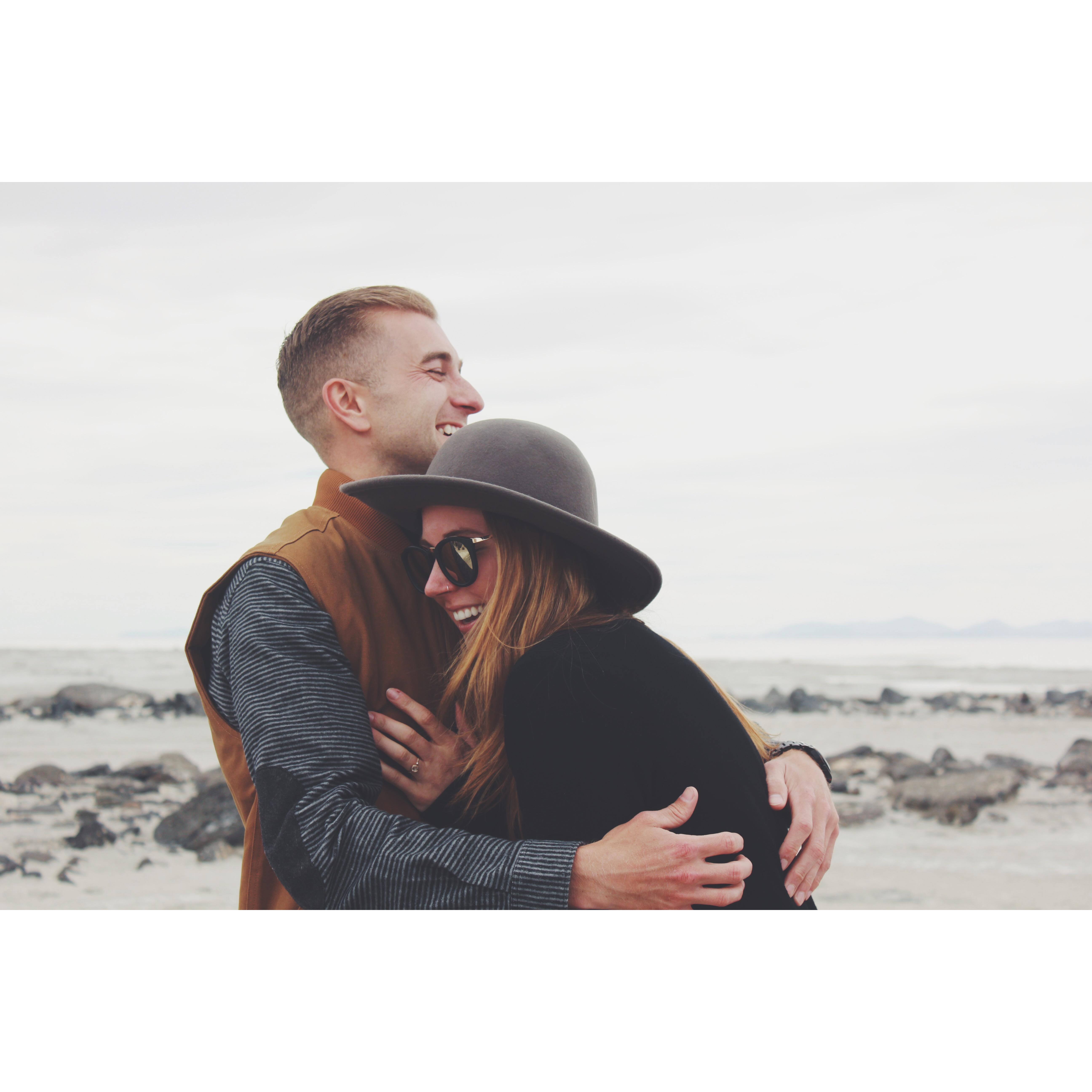 moments after Elise said "I do" at the Spiral Jetty, UT