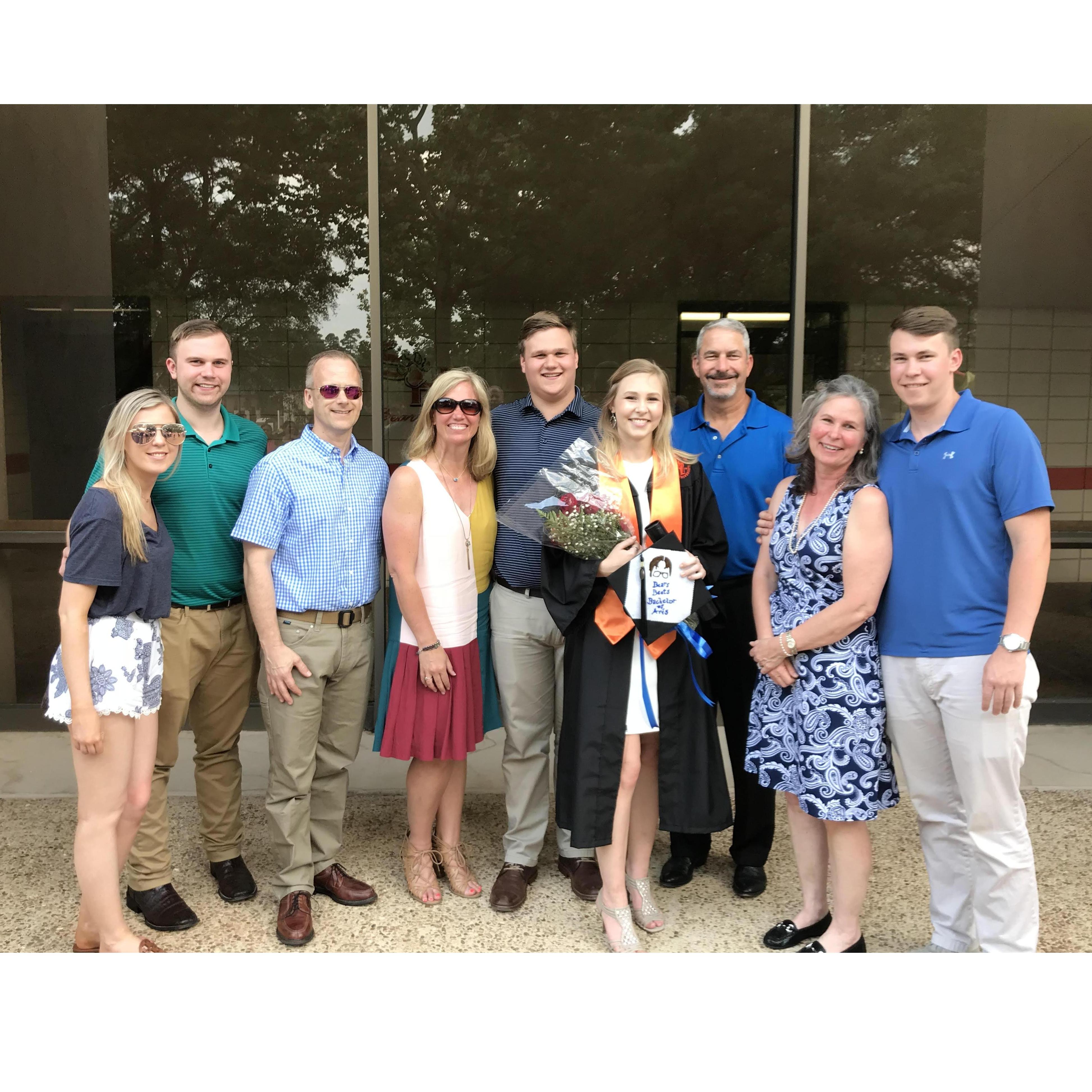 Everyone at Emily's graduation from SHSU May 2018