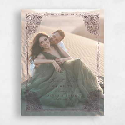 Dark Plum, Purple Wedding Save the Date - Siena Photo