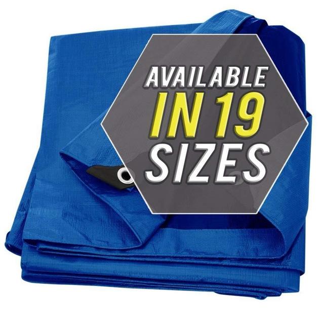 Tarp Cover Blue, 2-Pack Heavy Duty Waterproof, Great for Tarpaulin Canopy Tent, Boat, RV Or Pool Cover!!! (8X10, Heavy Duty)