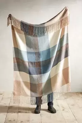 Coastal Plaid Alpaca Throw