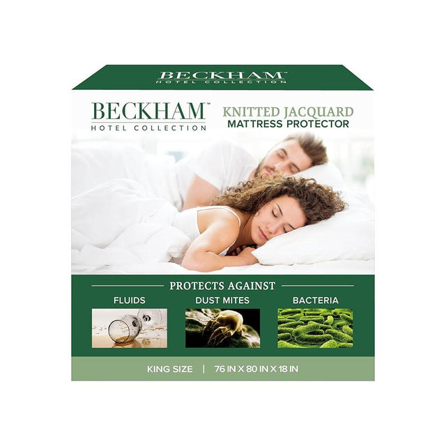 Beckham Hotel Collection Mattress Protector — Hotel-Grade Viscose Blend, Silent Waterproof Protection That Preserves Mattress Feel, King