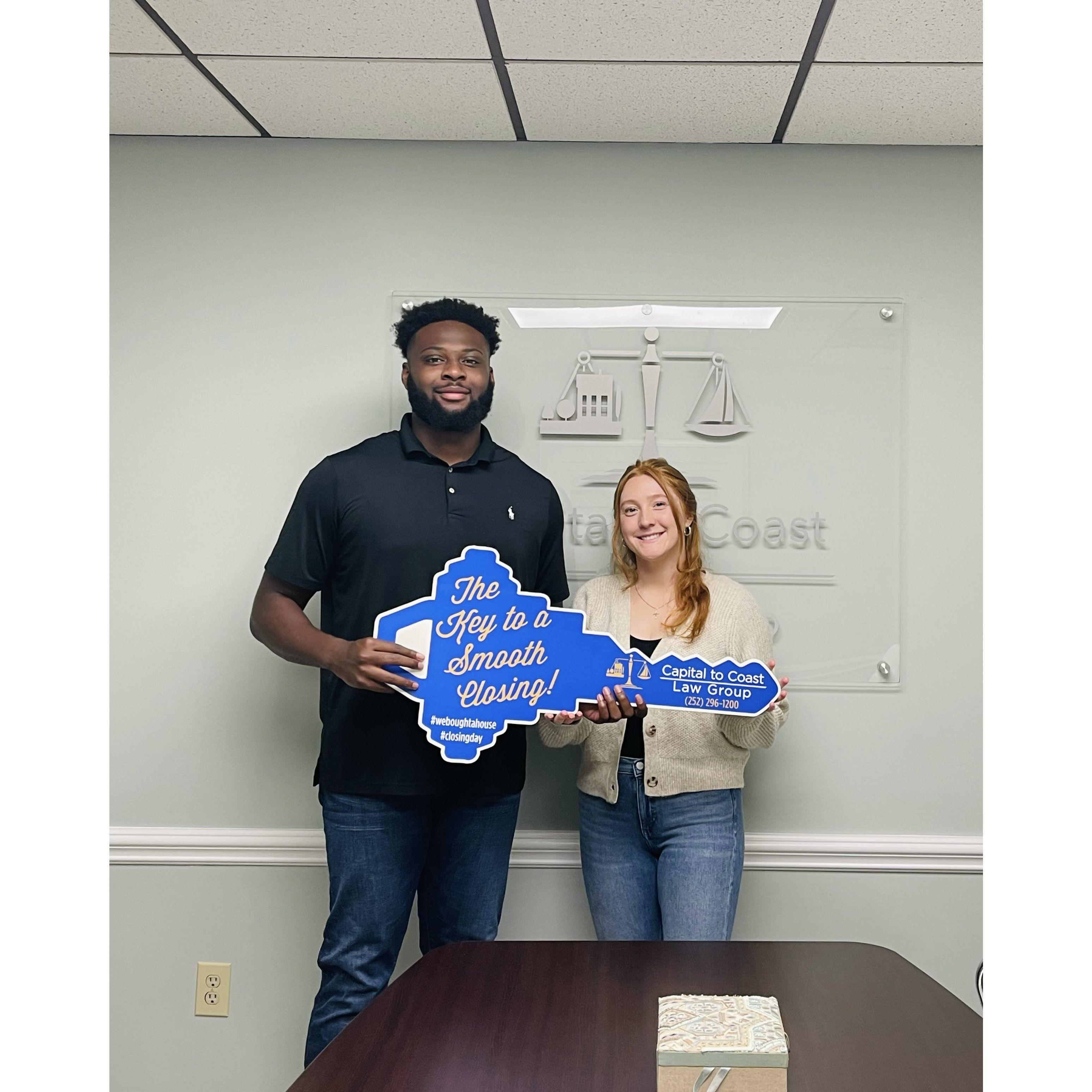 Okorie bought a HOUSE at 22 years old -- super proud moment and celebrating moving into our own place together!