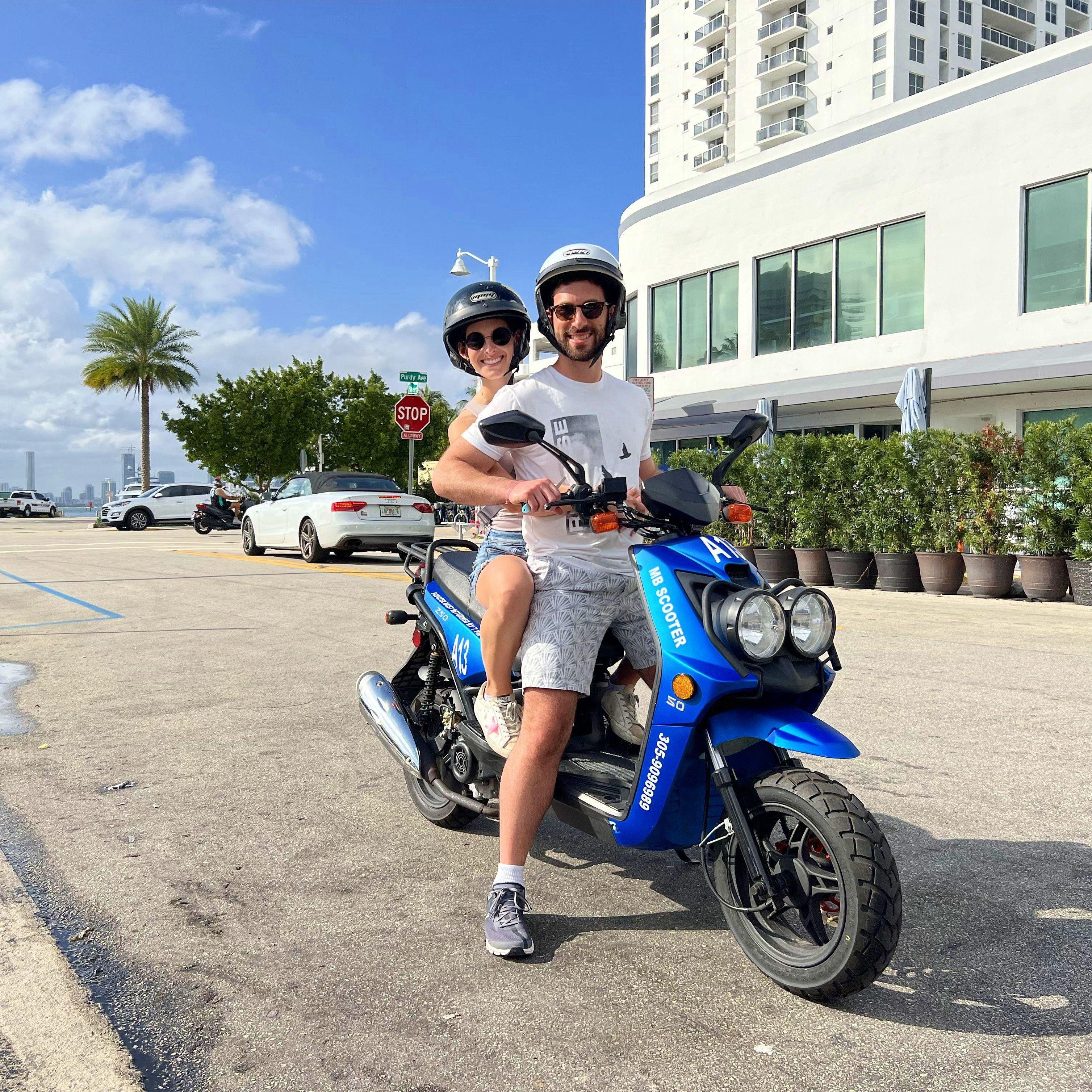 seconds before Jordan crashed the rental scooter!