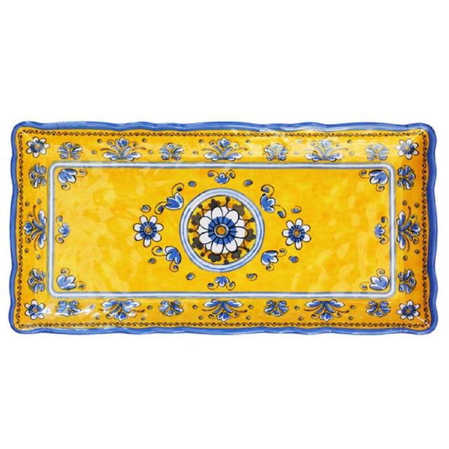 Le Cadeaux 10" X 5" Biscuit Tray Benidorm, 10 inches, Yellow