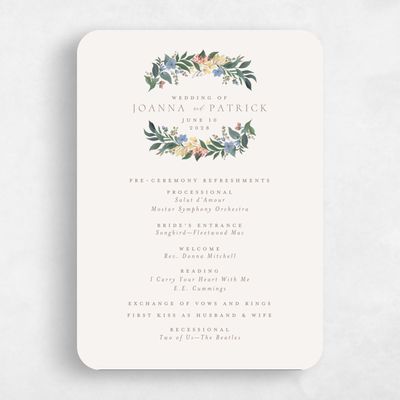 Pink Rounded Wedding Program - Souci