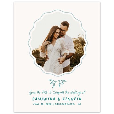 Teal, Blue Wedding Digital Save the Date - Mare Photo