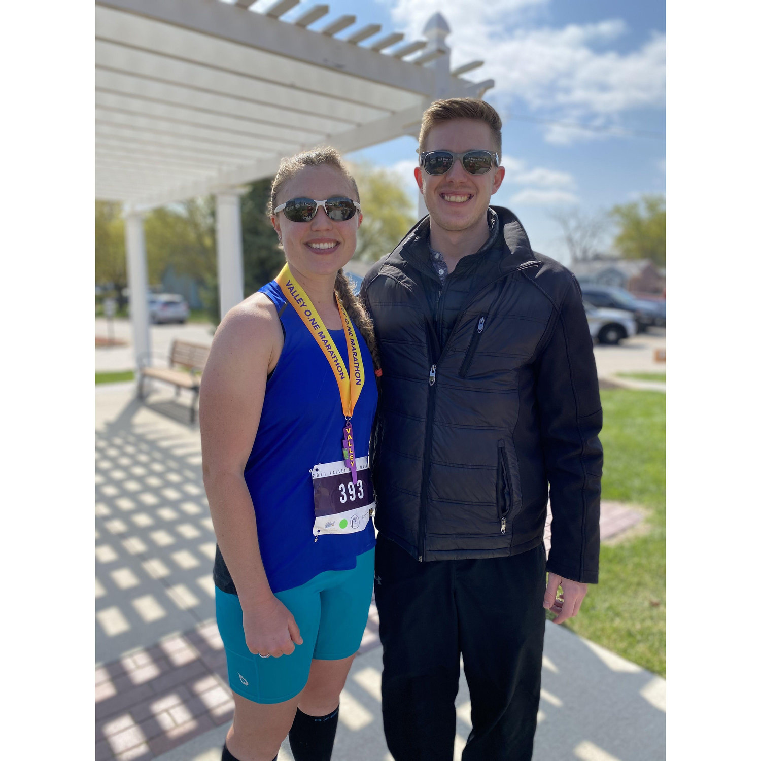 Carrie's marathon in Valley, Nebraska in 2021