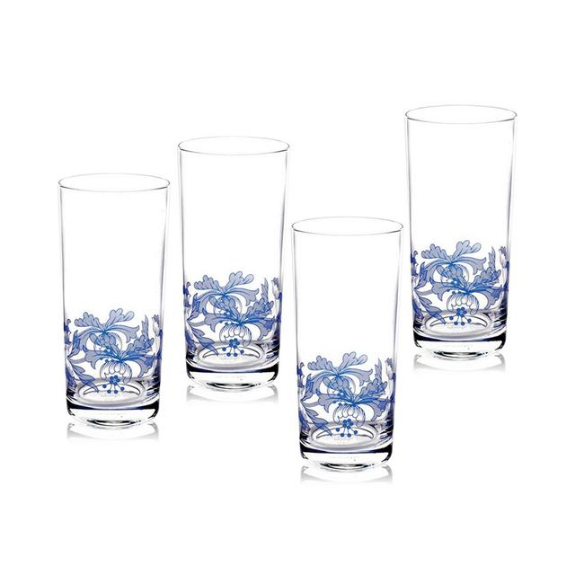Spode Blue Italian Highball Glasses, Set of 4