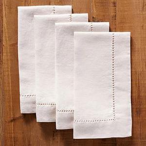 Monique Lhuillier Linen Hemstitch Napkin, Set of 4 Shell
