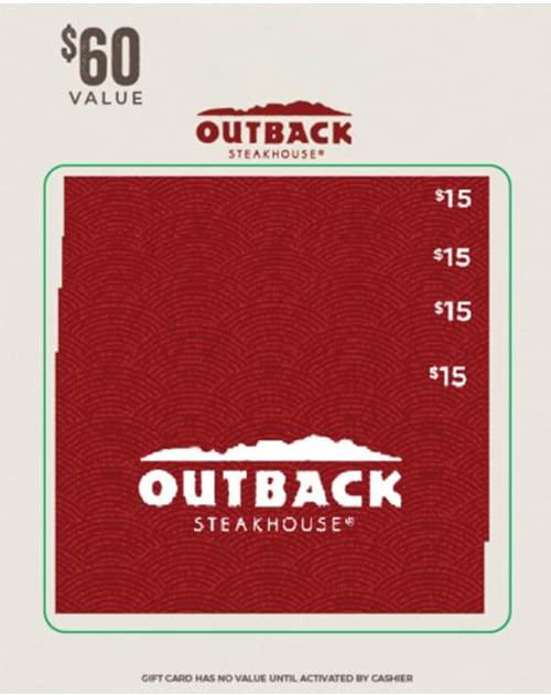 Outback Steakhouse Gift Cards, Multipack of 4