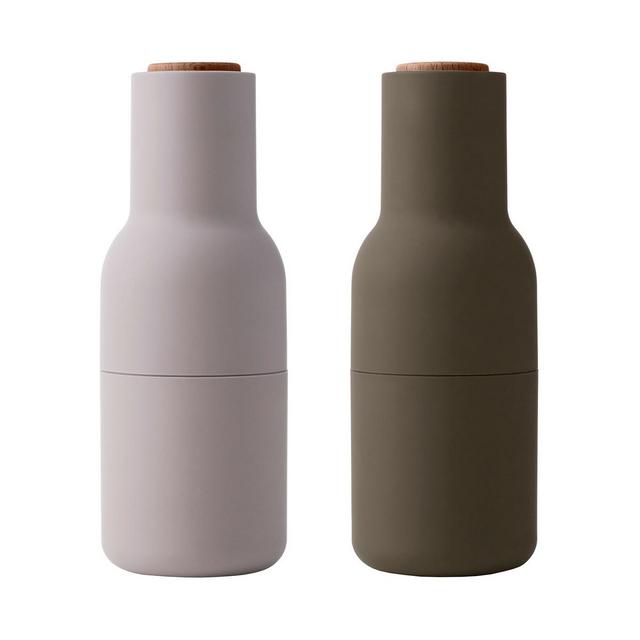Bottle Grinder 2 pcs, hunting green-beige-walnut