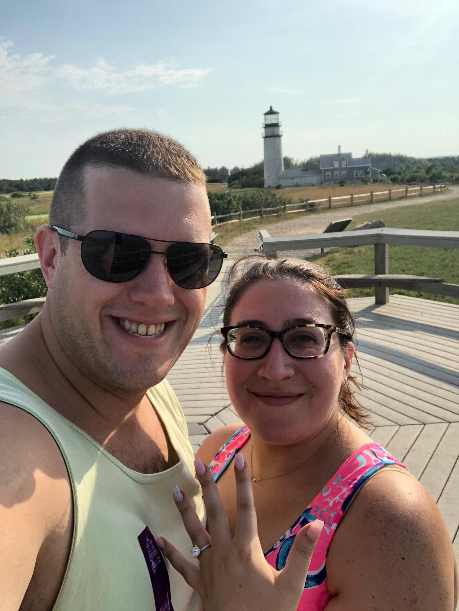Right after we got engaged! Highland Light, Truro, MA