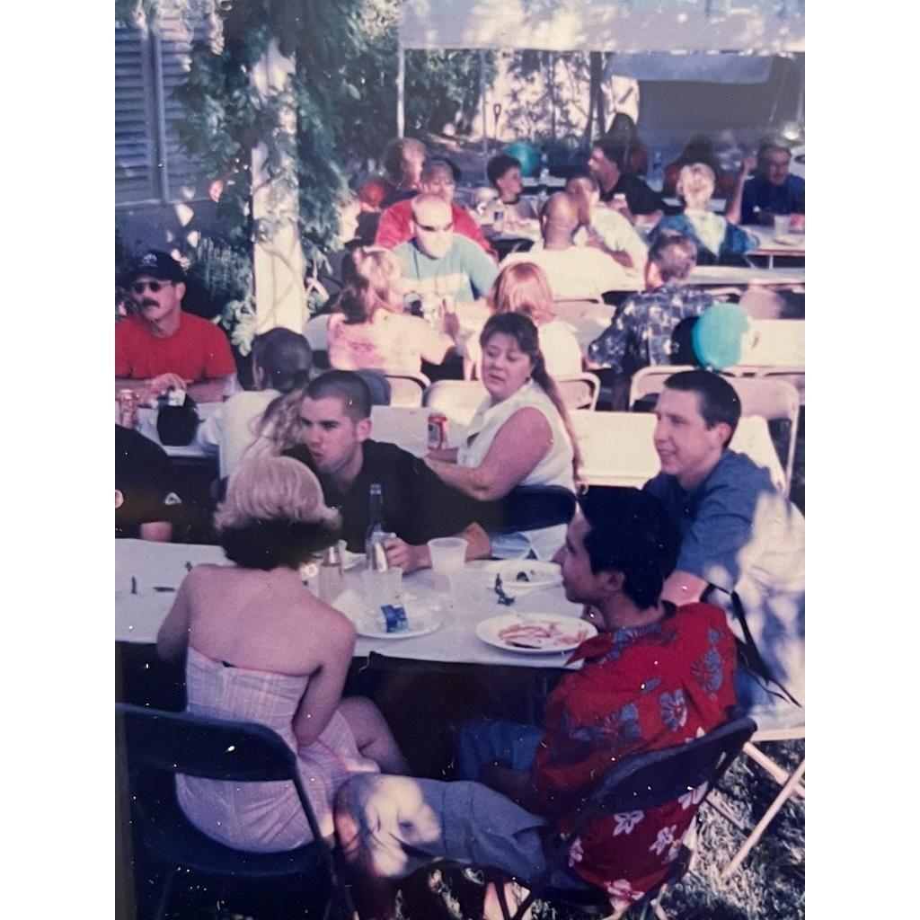 When we were girlfriend and boyfriend back in 2004 at a party.