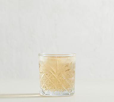 Trellis Etched Double Old Fashioned Glass