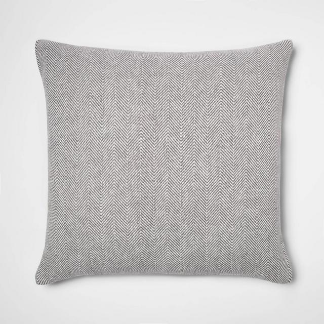 Oversized Square Woven Herringbone Pillow Gray - Threshold™