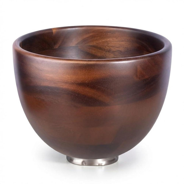 Natural Mixing Bowl for KitchenAid 5QT Mixers - 5 Quart with Steel Locking Base, Fits 4.5 & 5 QT Tilt-Head Models