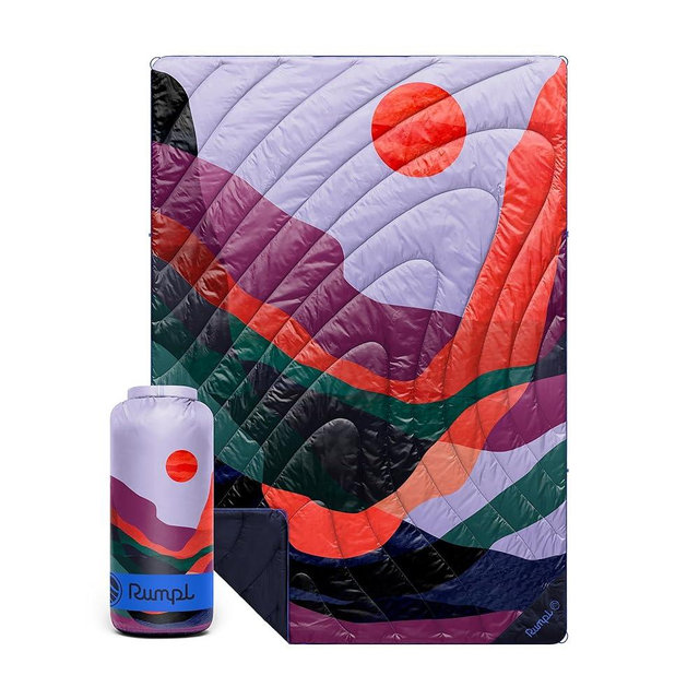 Rumpl Original Puffy 1-Person Blanket for Camping and Outdoors, Valley Dusk