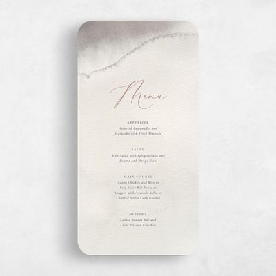 Beige Rounded Wedding Menu - Elting