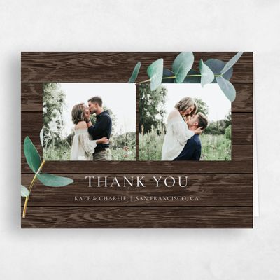 Dark Wood, Brown Wedding Thank You - Galata Photo