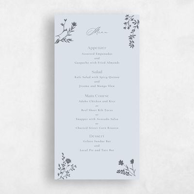 Blue Whisper Wedding Menu - Hazel