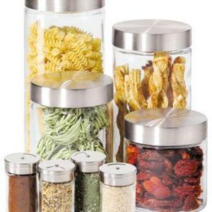 Oggi - Canisters & Spice Jars, Glass 8 Piece Set