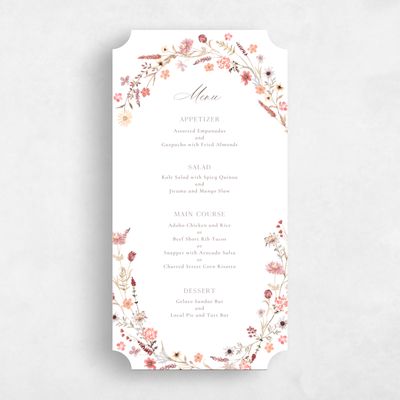 White Ticket Wedding Menu - Lino