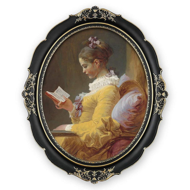 SIMON'S SHOP Vintage 11x14 Picture Frame for Gallery Wall Display, Black Oval Poster Frames with Glass Cover, Victorian Gothic Photo Frame