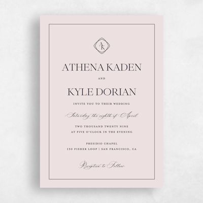 Purple Wedding Invitation - Ragusa Portrait