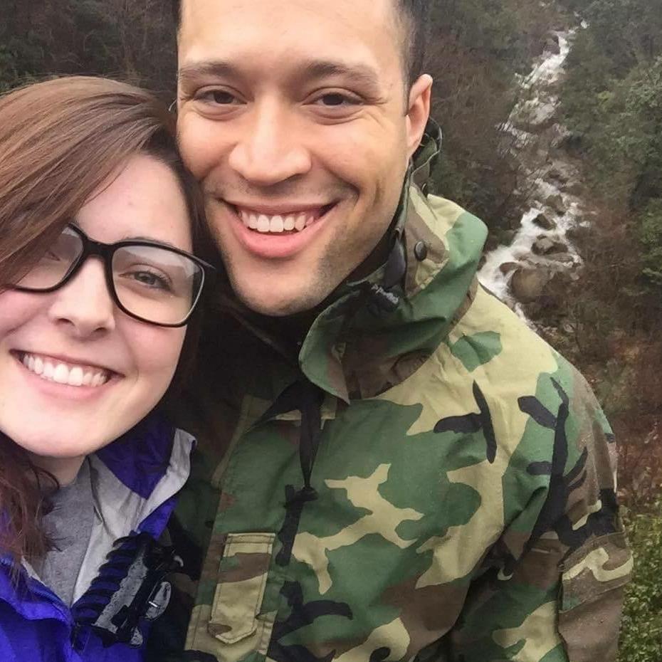 Our first date, we took a hike up a mountain on a rainy day! February 2016.