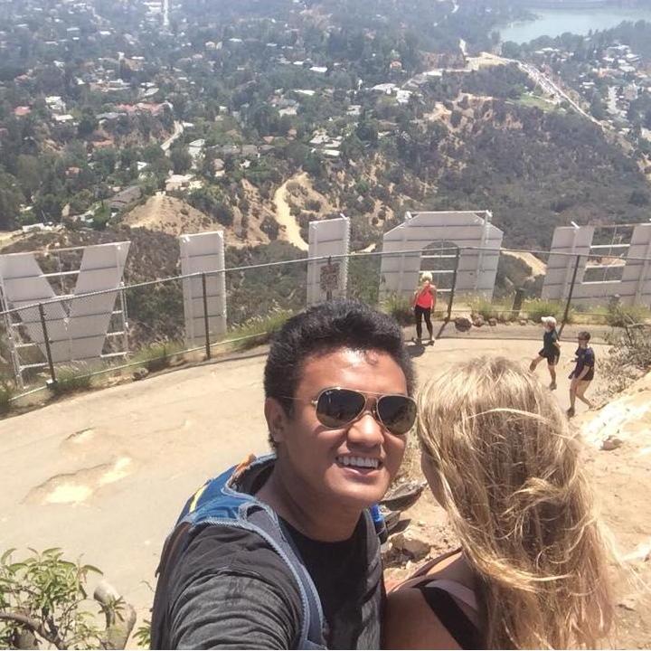 Together we climbed to the top of the Hollywood Sign.