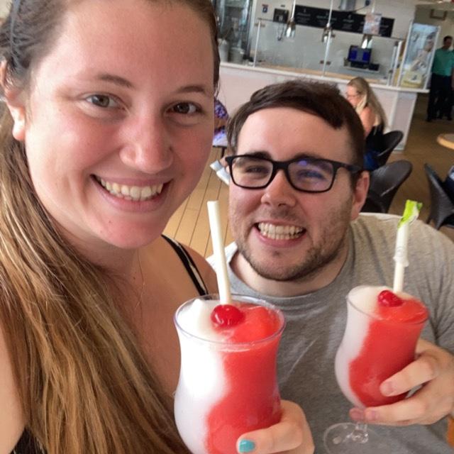 First drink on the weekend cruise to Mexico