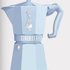 Exclusive Blue Moka Pot Italian Coffee & Stovetop Espresso Maker 6 Cups