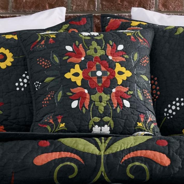Ansley Folk Art Cotton Throw Pillow