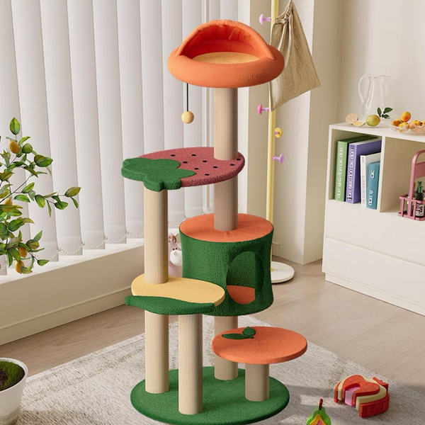 Happy & Polly Fruit World Plush Cat Tree