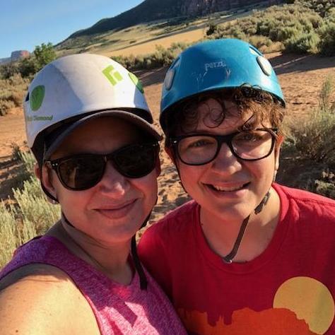 Tricia's first rappel.
