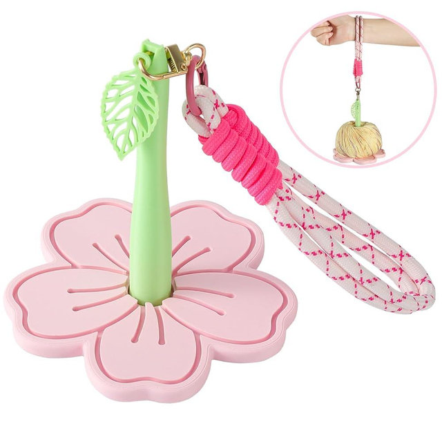 RSRIHE Portable Wrist Yarn Holder- 3D Printed Sakura Crochet Holder for Knitting. Perfect for Travel and on-The-go Crocheting. Comfortable Handmade Tool for Yarn Lovers